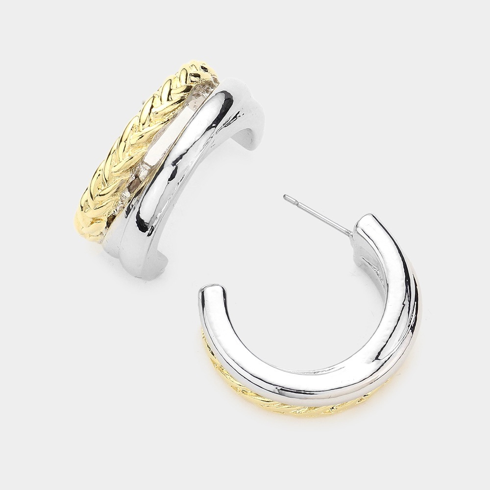 Two-Tone Hoop Earrings